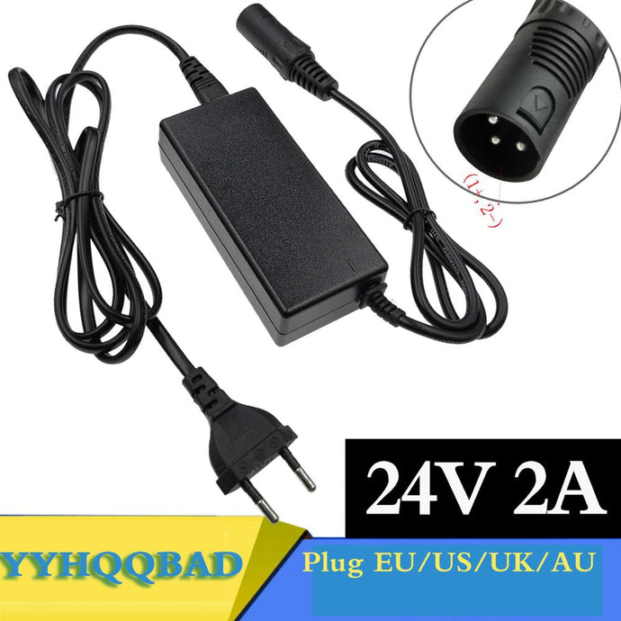 24V 2A lead-acid battery Charger wheelchair charger golf cart charger electric scooter ebike charger  XLR metal connector