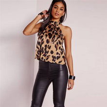 Load image into Gallery viewer, Sexy Off Shoulder Leopard Blouse Chiffon Women Tops Summer 2019 Animal Print Casual Backless Sleeveless Shirts